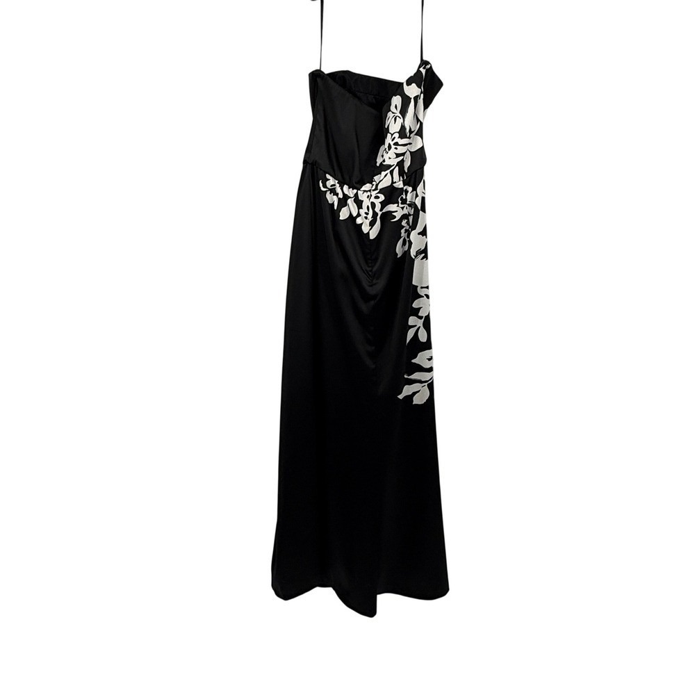 White‎ House Black Market Floral Strapless Satin Blend Dress Size 0 - Picture 4 of 7